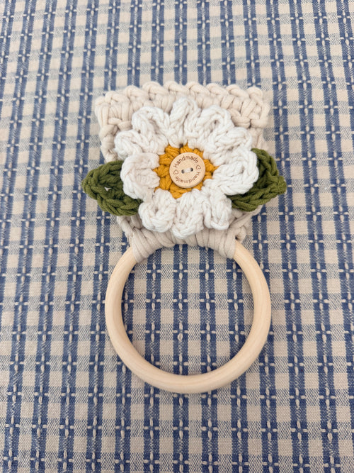 Farmhouse Tea Towel Holder- Removable Daisy & Tea Towel