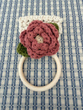 Farmhouse Tea Towel Holder- Removable Rose & Tea Towel