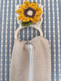 Farmhouse Tea Towel Holder- Removable Sunflower & Tea Towel